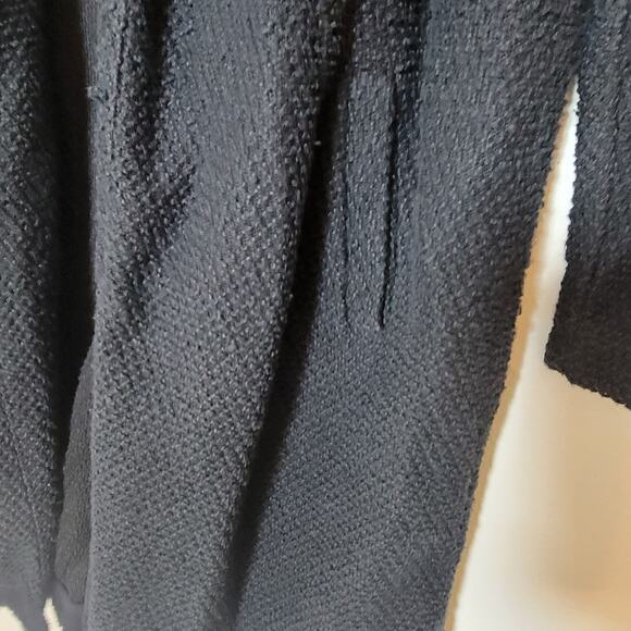 Marine Layer Knit Open Front Cardigan Sz Large Birdseye Textured Coat Longline - Picture 8 of 14